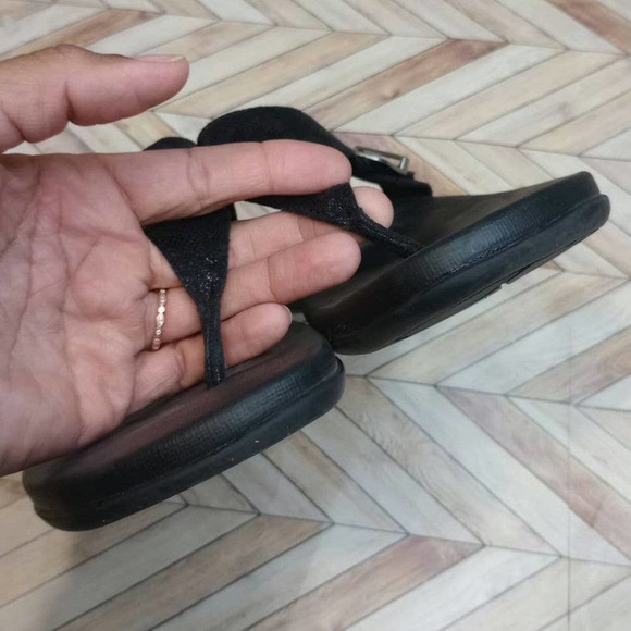 Aetrex Womens Rita Adjutable Leather Strap Slip On Sandals Black Size 7 US - Picture 3 of 8